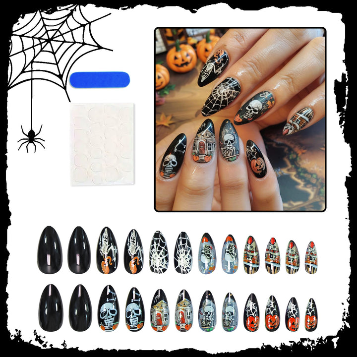 Halloween Kunstnagelset mit schaurigen Motiven und kreativen Designs Karnz