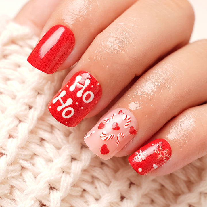 Künstliche Nägel mit Festlichem Weihnachtsdesign Karnz