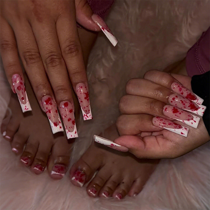 Künstlerisches Marmor-Design Press-On Nail Set Karnz