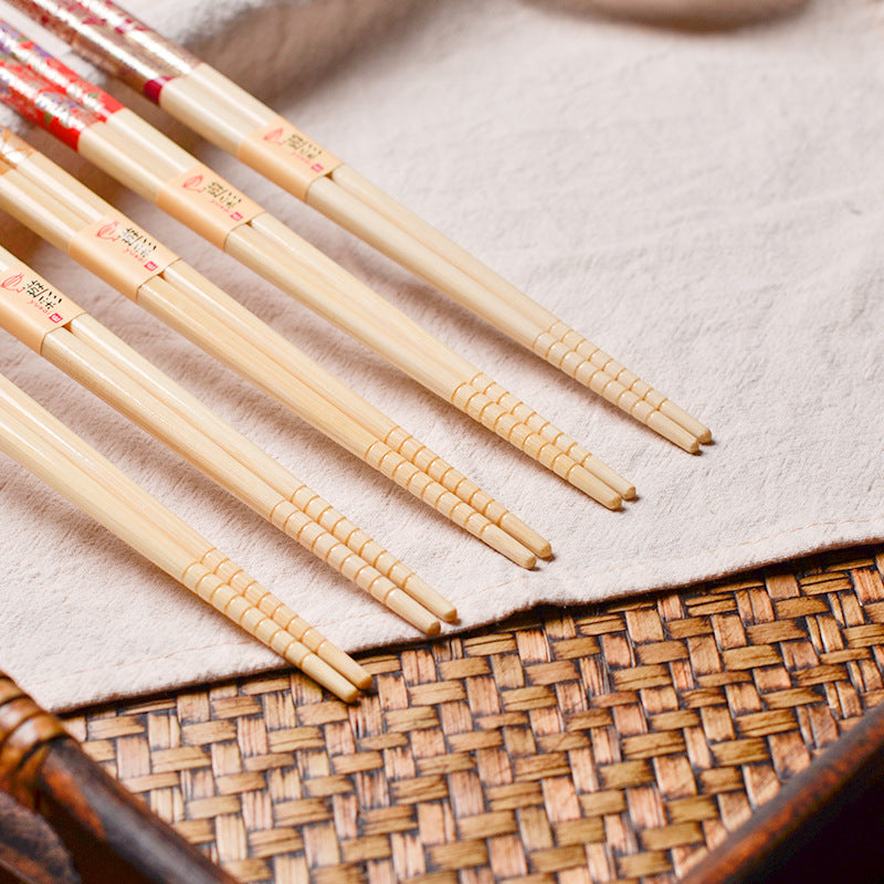 Japanische botanische handgefertigte Bambus-Esstäbchen Set aus 5 | Karnz