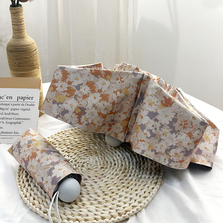 Damen Faltbarer Regenschirm mit elegantem Blumenmuster Karnz