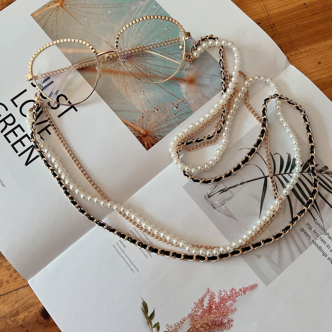 Elegante Mehrstrang-Perlen-Brillenband Karnz
