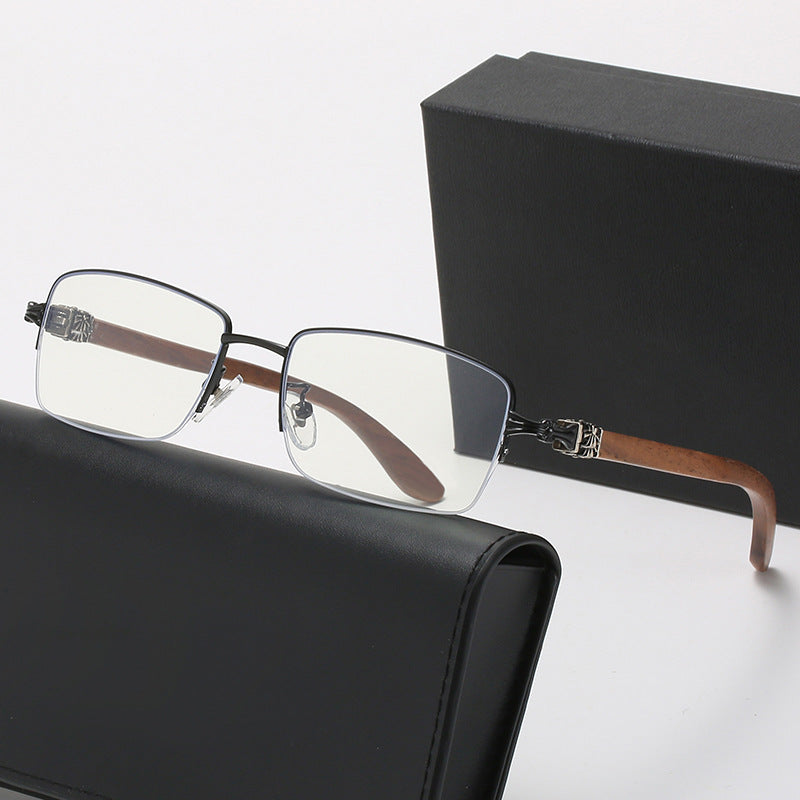 Damen modische Brille mit rechteckigem Rahmen und hochwertigen Holzdetails Karnz