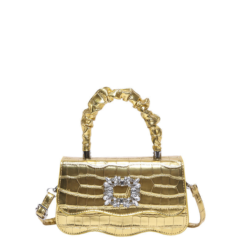 Glamouröse Krokodiltextur Abendhandtasche Karnz