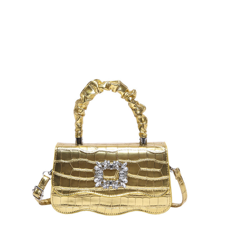 Glamouröse Krokodiltextur Abendhandtasche Karnz