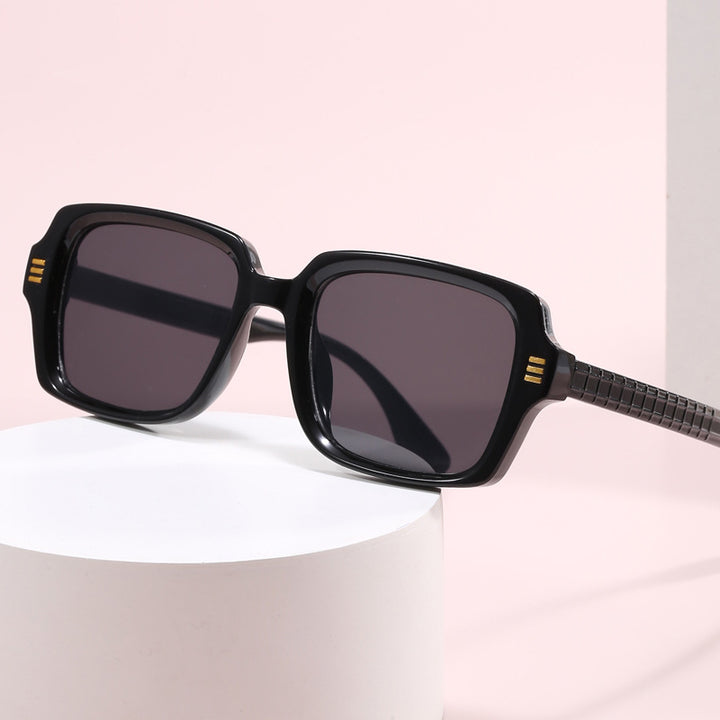 Damen modische quadratische Sonnenbrille mit strukturiertem Rahmen Karnz
