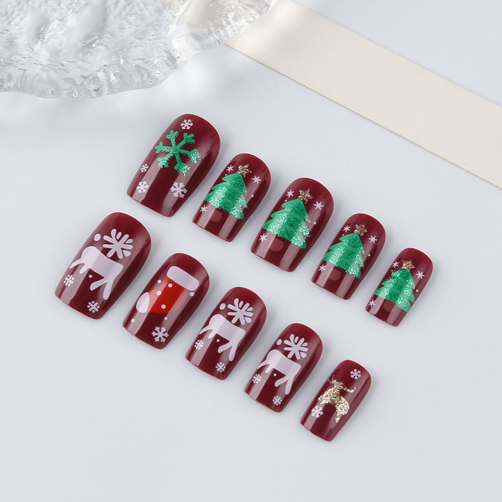 Festlich Themen Press-On Nagelkunst Set Karnz