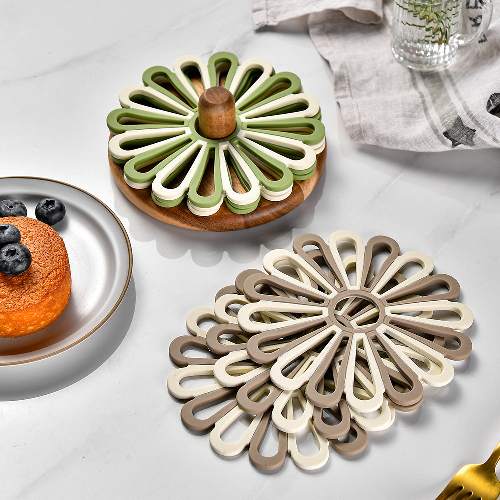 Elegante Silikon-Untersetzer Im Floralen Design Karnz