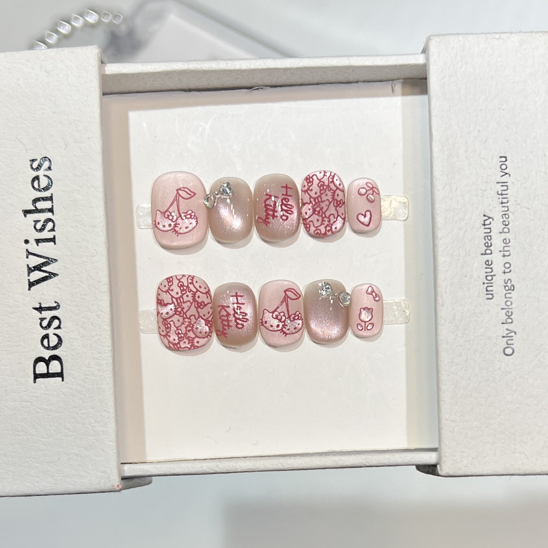 Themen Press-On Nagelkunstset mit Hello Kitty Designs Karnz