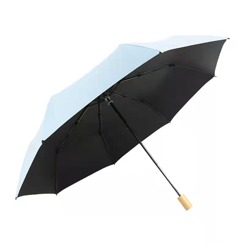 Damen Urbaner Faltbarer Regenschirm mit Holzgriff Karnz
