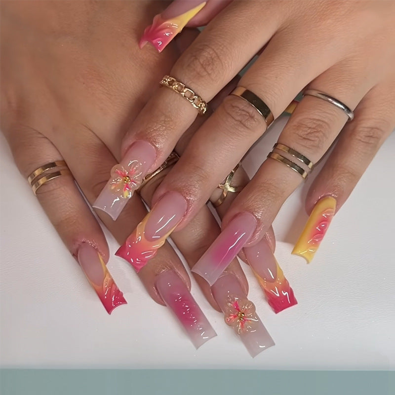 Floral Ombre Press-On Nägel Karnz