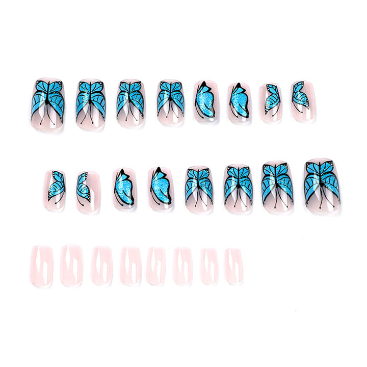 Künstliche Nagelkunst Design mit Schmetterlingsmotiv Karnz