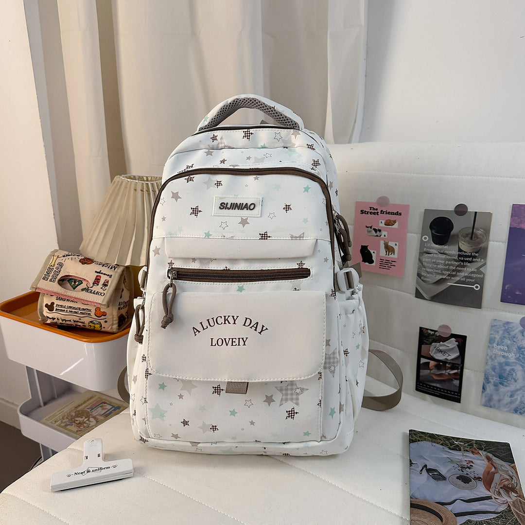 Mehrfach-Taschen Rucksack mit Plüsch Charm Karnz