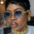 Damen modische Sonnenbrille mit extravagantem achteckigem Design und goldenen Akzenten Karnz