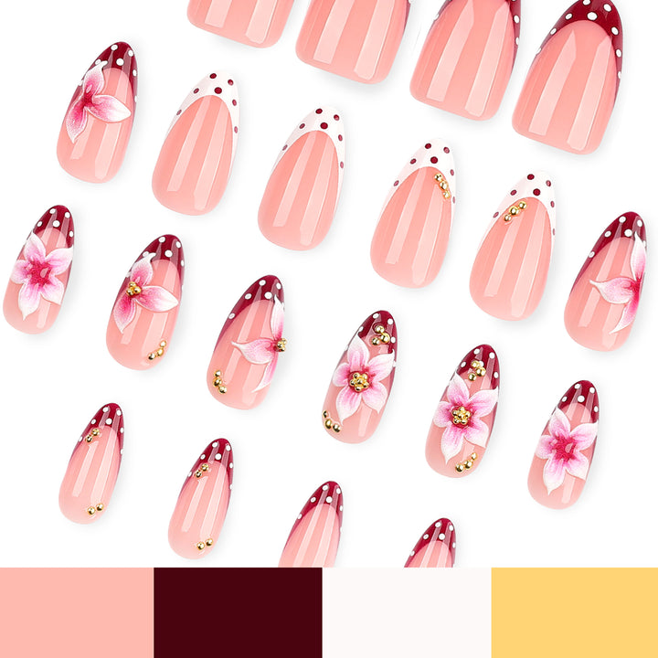 Künstliche Fingernägel mit Blumendesign Karnz