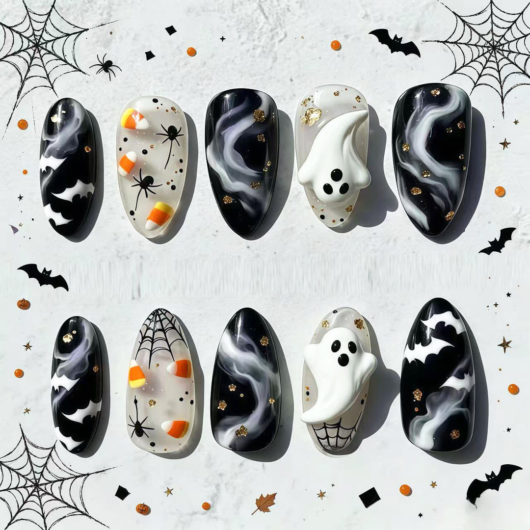 Halloween-Themen Press-On Nail Art Set 1790745925