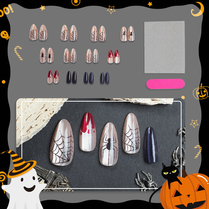 Halloween-Themen Spinnen Nagel kunst Set