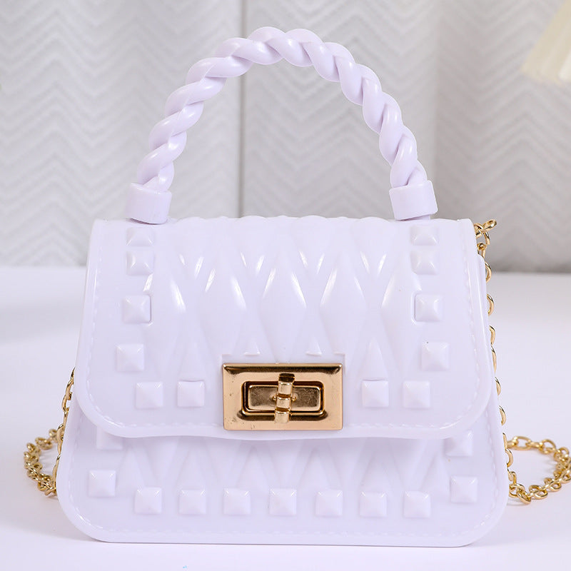 Damen Designer Handtasche mit strukturiertem Obermaterial und goldfarbener Schnalle Karnz
