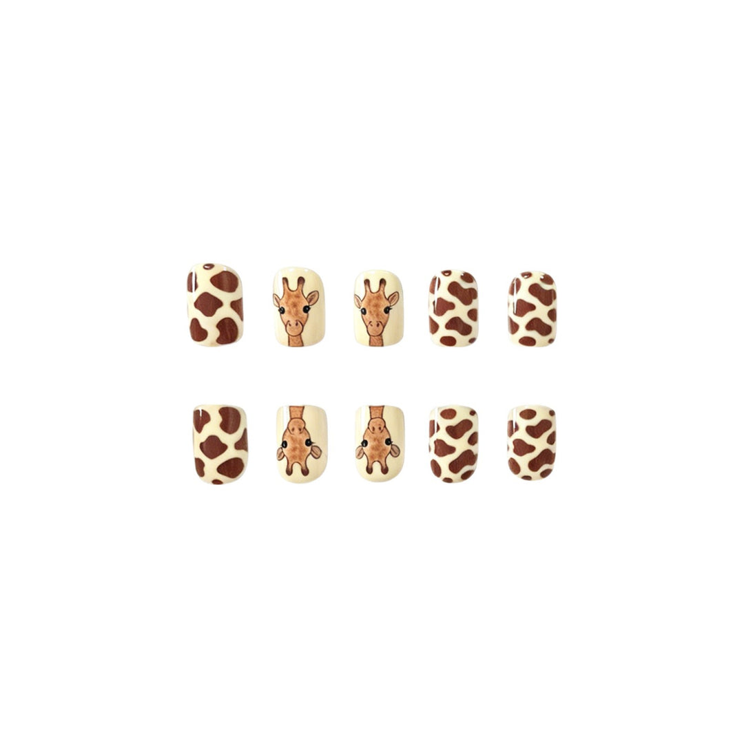 Künstlerische Giraffen-Themen Nagelkunst Extensions Karnz