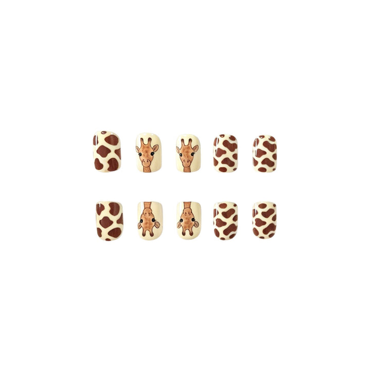 Künstlerische Giraffen-Themen Nagelkunst Extensions Karnz