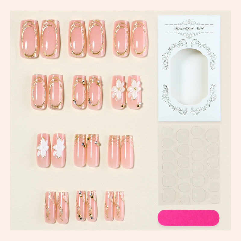 Blumenakzent Press-On Nagelset Karnz