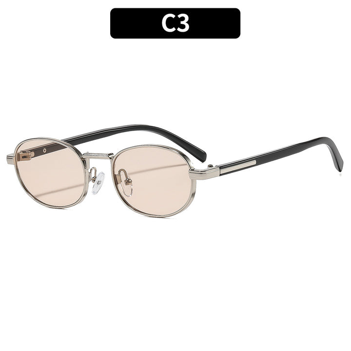 Klassischer Stil Stylische Ovalrahmen Sonnenbrille