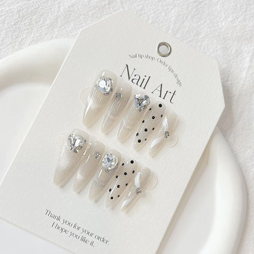 Kristall-besetztes Press-On Nagelset