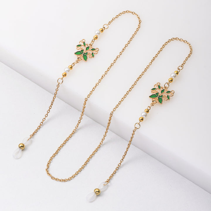 Blumen Design Brillen Kette Karnz