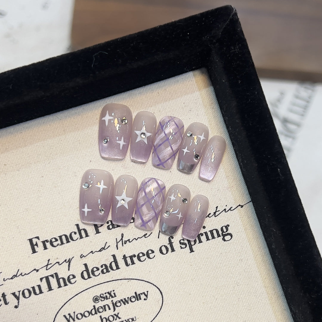 Glamouröse dekorative Press-On Nagelset