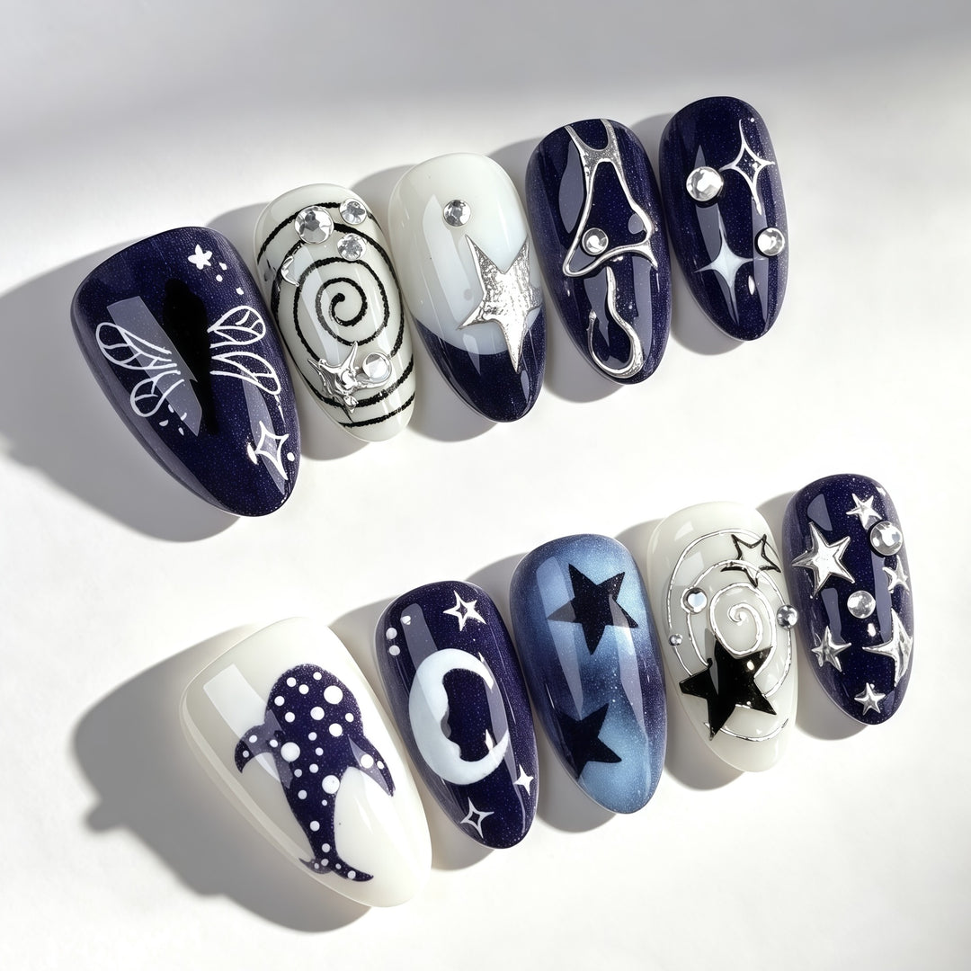 Himmlisches Design Press-On Nagelkunst Set