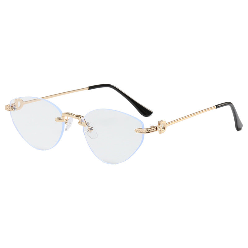 Damen Futuristische Halbrahmen Sonnenbrille Karnz