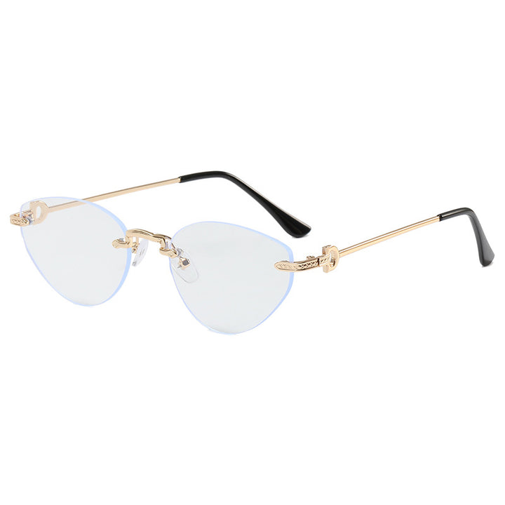 Damen Futuristische Halbrahmen Sonnenbrille Karnz
