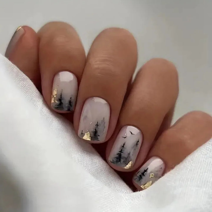 Künstlerische herbstliche Nagelkunst Karnz