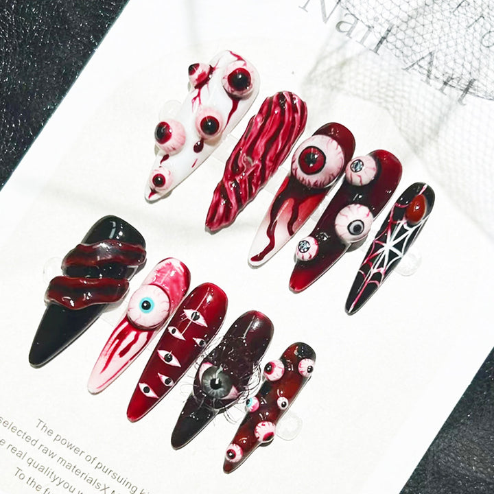 Kreatives Halloween-Themen Press-On-Nagelset Karnz