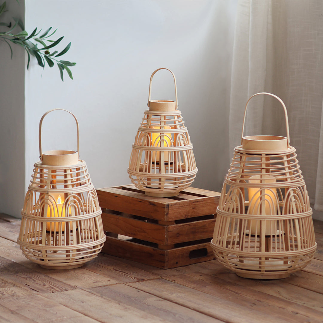 Handgefertigte Rattan-Laterne Karnz