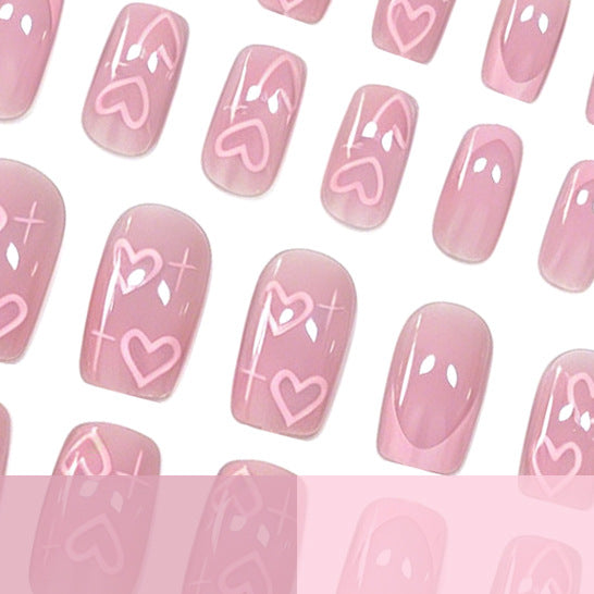 Romantische Herz-Design Nagelkunst Erweiterungen Karnz