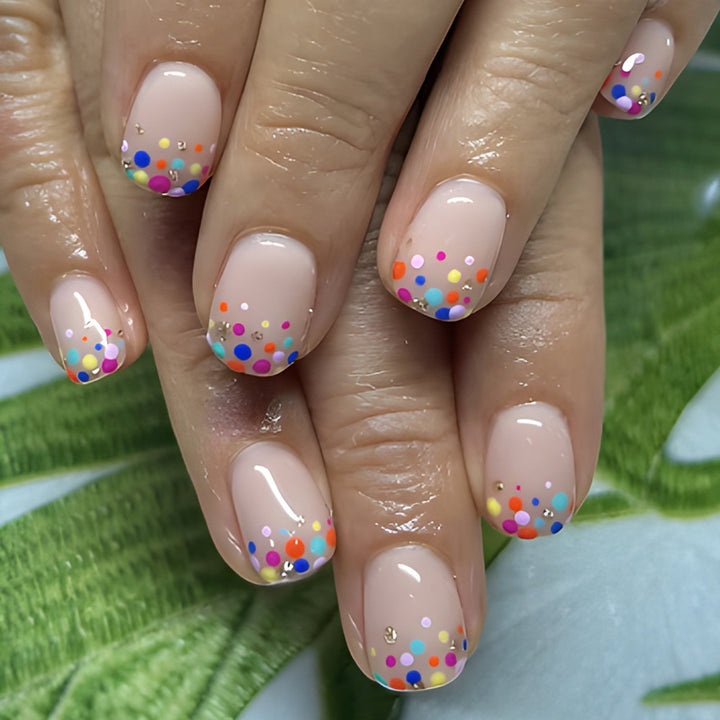 Bunt gepunktetes Gel-Nagelkunst-Set Karnz