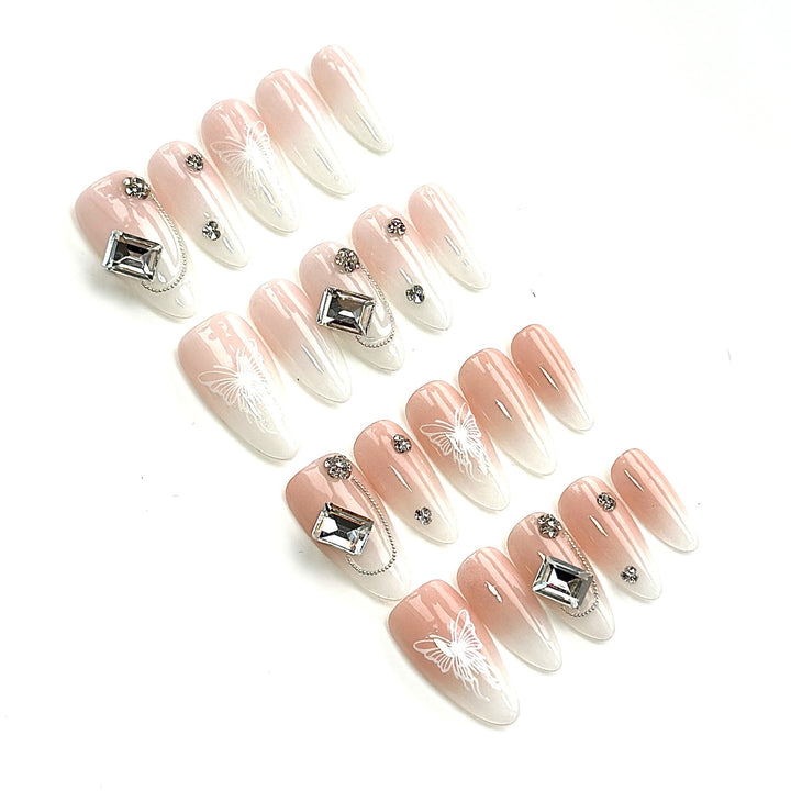 Künstlerisches Schmetterlingsdesign Press-On Nagelset