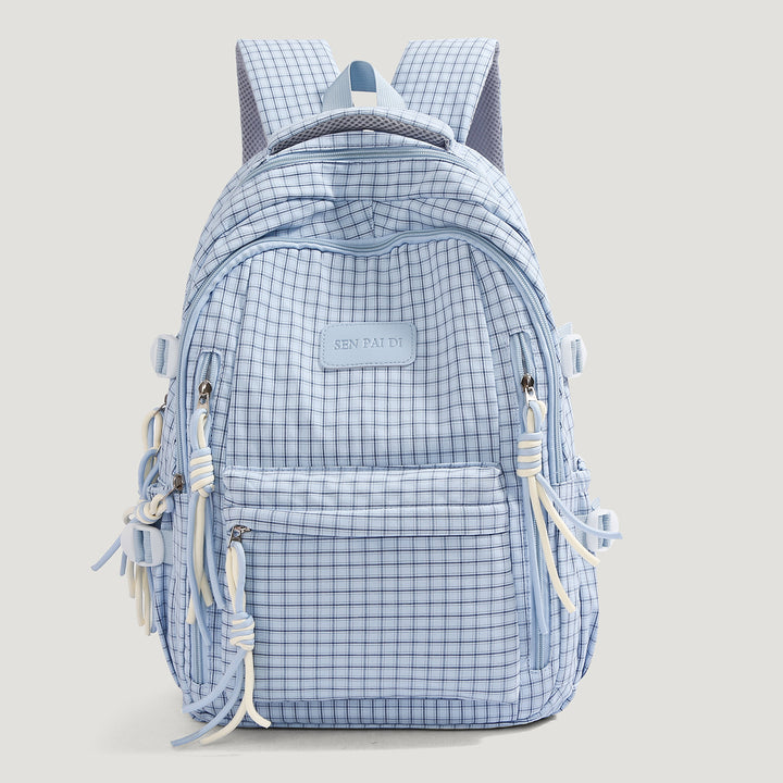 Stylischer kariert Multi-Taschen Rucksack