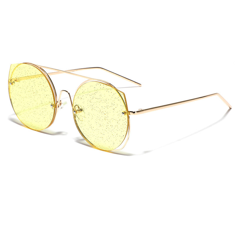 Damen oversized Sonnenbrille mit glitzernden Gläsern Karnz
