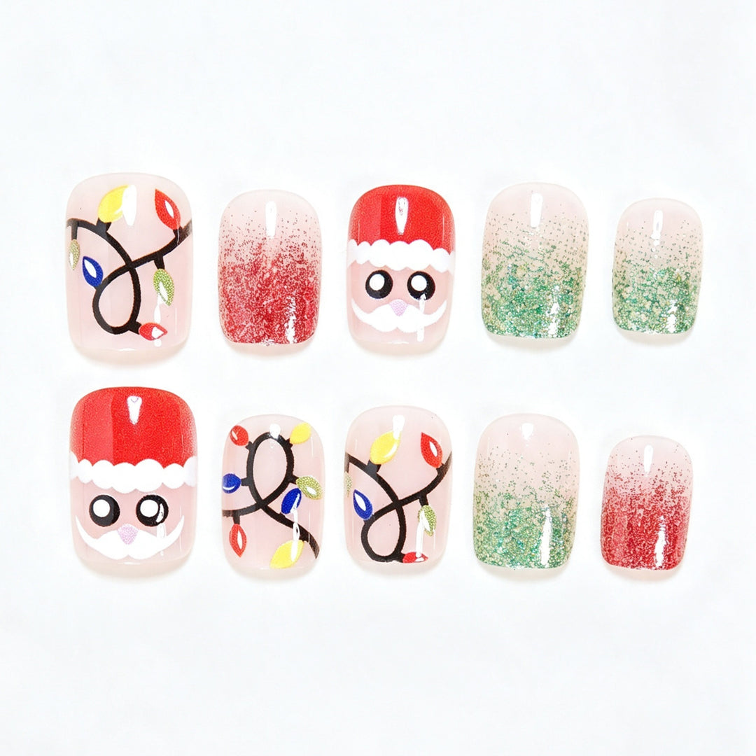 Festliches, urlaubs inspiriertes Press-On Nagelkunst-Set Karnz