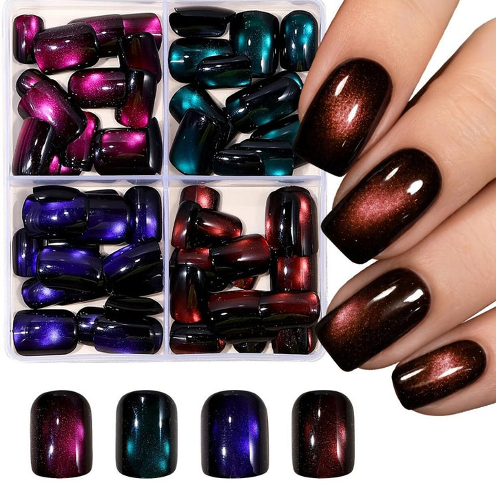 Cat Eye Press-On Nail Tips Set