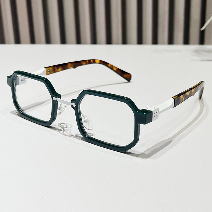 Moderne geometrische rechteckige Sonnenbrille Karnz