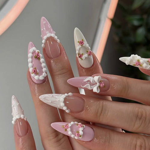 Dekorativer Floral Druck-Nagelkunstsatz