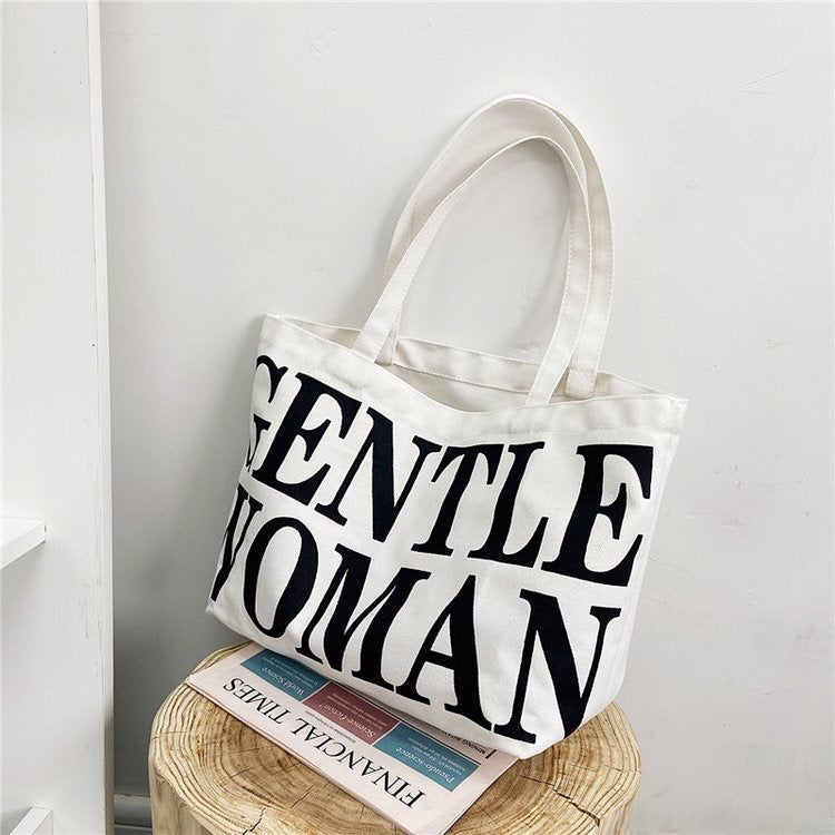 Modische Baumwolltasche mit Auffälligem Schriftzug Karnz