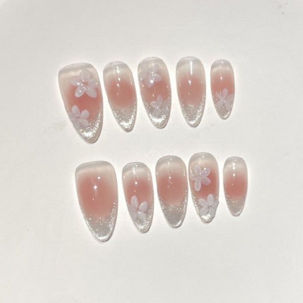 Florale Ombre Press-On Nagelkunst