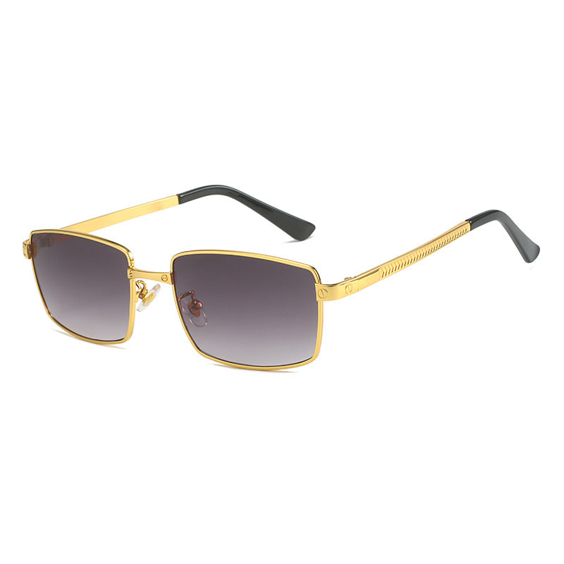 Damen modische quadratische Sonnenbrille mit elegantem Metallrahmen Karnz