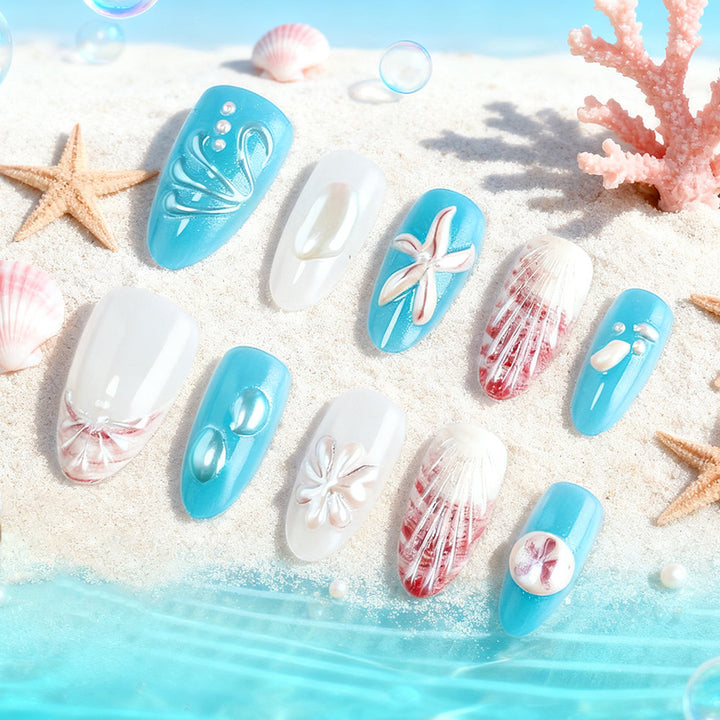 Ozean-inspiriertes Gel-Nagelkunst-Set Karnz