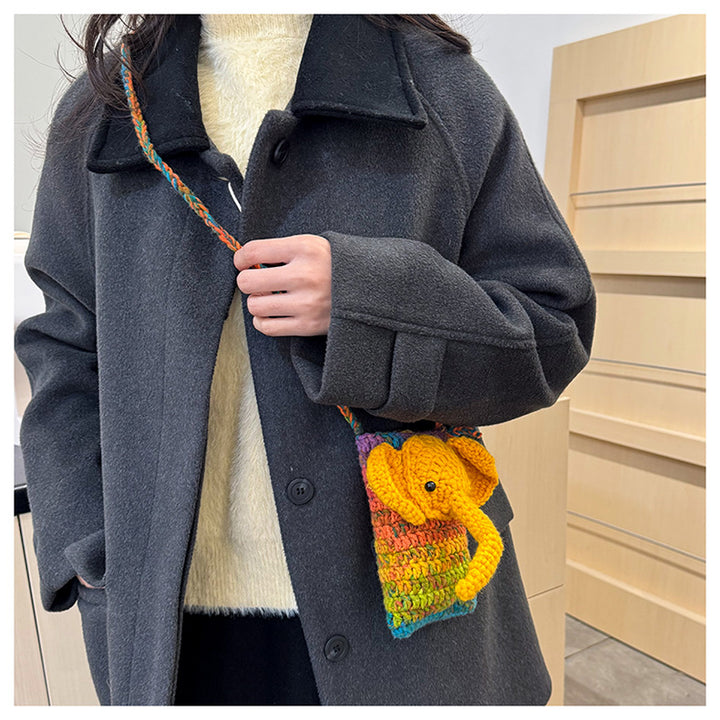 Elefanten-Themen Häkel Mini Tasche