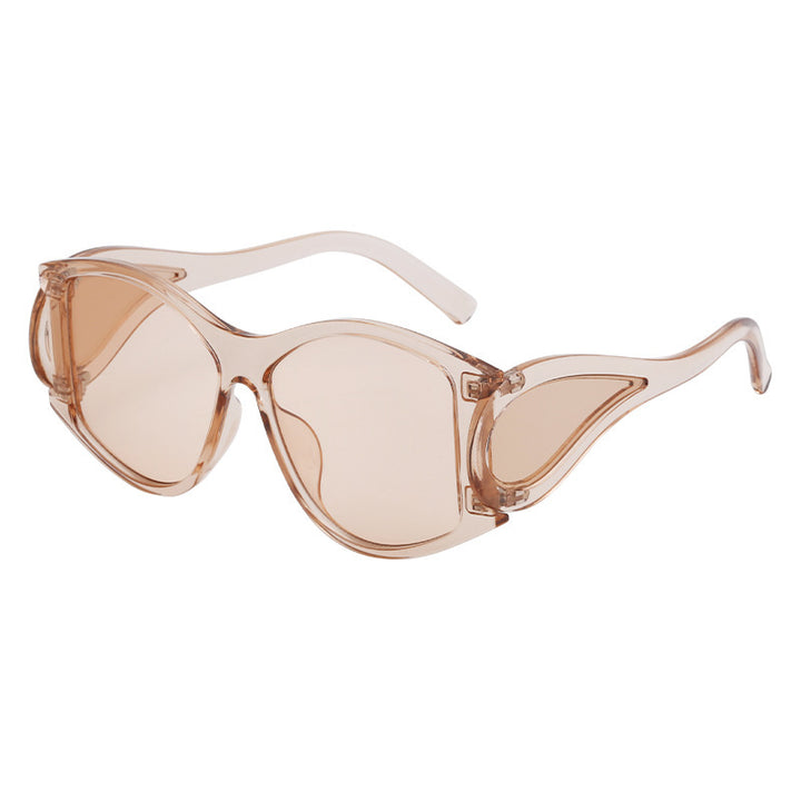 Damen moderne Cat-Eye Sonnenbrille mit einzigartigem Rahmen und UV-Schutz Karnz